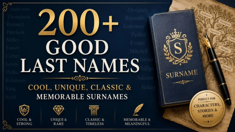 200+ good last names featuring cool, unique, classic, and memorable surname ideas